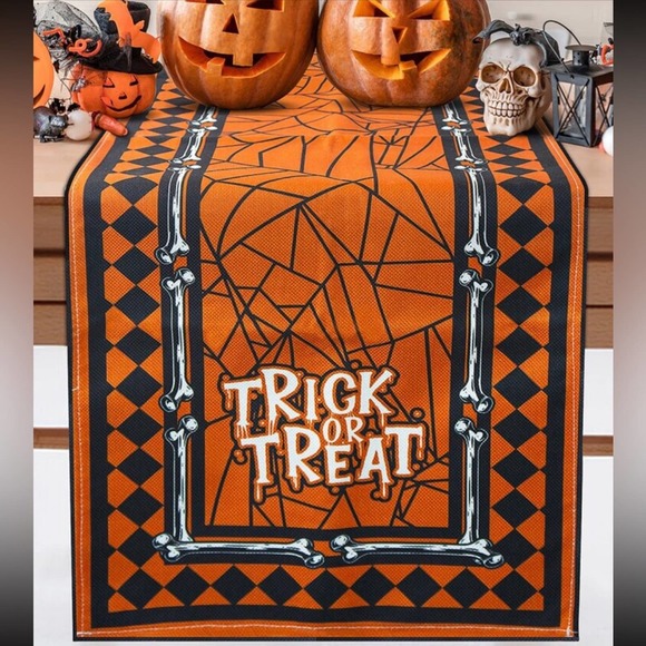 Was $25 🎉 Halloween Trick or Treat Table Runner Decor 72” x 13” BRAND NEW - Picture 3 of 7